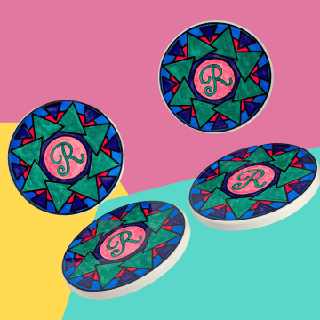 Sous-verre en céramique - Thématique "Mandala"