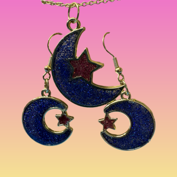 Ensemble de pendentif et boucles d'oreilles